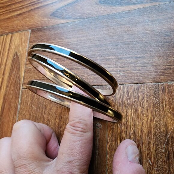 Etsy Black/Gold Bangle Bracelet Set - Picture 5 of 14